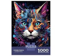 1000 Piece Jigsaw Puzzles for Adults Cyborg Cat Head Machine Puzzle for Adults Anti-Stress Toys But Fun And Humorous Birthday And Unique Gifts 38x26cm/1000pcs