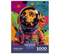1000 Piece Jigsaw Puzzles for Adults Dachshund Astronaut Art Teenager Puzzles Toy Wall Decor Birthday Present Unique Gifts for Birthday And Christmas 70x50cm/1000pcs