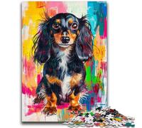 1000 Piece Jigsaw Puzzles for Adults Dachshund Dog Puzzles,Decompressing Intellectual Educational Toy Perfect Decoration (75x50cm)