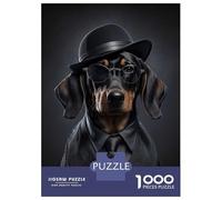 1000 Piece Jigsaw Puzzles for Adults Dachshund Mafia Boss Adult Jigsaw Hands-on Game Analysis And Logic Parent-child Interaction 70x50cm/1000pcs