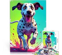 1000 Piece Jigsaw Puzzles for Adults Dalmatian Running with Splash Mustermontage einzigartiges Herausforderungsspiel52x38cm