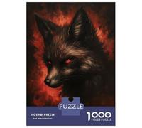 1000 Piece Jigsaw Puzzles for Adults Dark Kitsune - Mystical Fox Spirit Adult Jigsaw Puzzle Toy Wall Decor Wall Decoration Unique Gifts for Birthday And Christmas 38x26cm/1000pcs