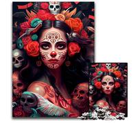 1000 Piece Jigsaw Puzzles for Adults Day of The Dead Jigsaw Puzzles for Adults Perfect for Halloween, Christmas, Birthday Gift 50x75CM/19.68x29.52inch