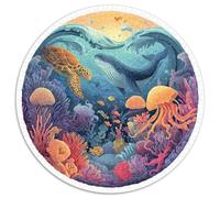 1000 Piece Jigsaw Puzzles for Adults Deep Sea World Colorful Ocean Creatures And Sunken Treasures Challenging Puzzle Game Durable Cardboard Pieces