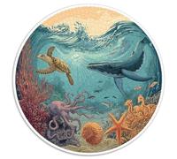 1000 Piece Jigsaw Puzzles for Adults Deep Sea World Colorful Ocean Creatures And Sunken Treasures Challenging Puzzle Game Durable Cardboard Pieces