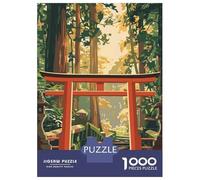 1000 Piece Jigsaw Puzzles for Adults Deer at Japanese Shrine Torii Gate Jigsaw Puzzle Anti-Stress Toys Home Decoration Difficult And Challenge 70x50cm/1000pcs