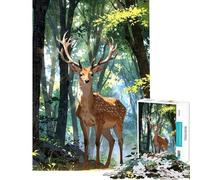 1000 Piece Jigsaw Puzzles for Adults Deer in The Forest Jigsaw Puzzle Hands-on Game But Fun And Humorous for Is Ideal As A Gifts (Size 38x52cm)
