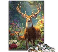 1000 Piece Jigsaw Puzzles for Adults Deer in The Jungle Stress Reliever Difficult Challenge Suitable for Desktop Decoration 50x75cm