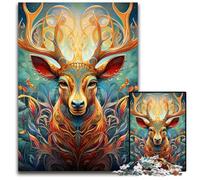 1000 Piece Jigsaw Puzzles for Adults Deer Psychedelic Art Jigsaw Puzzles for Adults Perfect for Halloween, Christmas, Birthday Gift 26X38CM/10.23x14.96inch