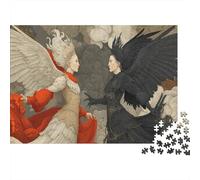 1000 Piece Jigsaw Puzzles for Adults Demon Angel Morrigan And Pale Crow Jigsaw Puzzle Twin Goddesses Great Gift for Adults Educational Games Wood Puzzle Home Decoration Therapeutic Fun 1000pcs (75x50c