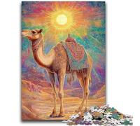 1000 Piece Jigsaw Puzzles for Adults Desert Camel 1000 Piece Jigsaw,Staycation Kill Time with Fully Interlocking Randomly Shaped Pieces (26x38cm)