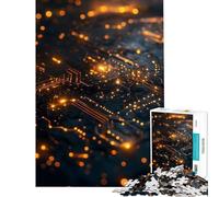 1000 Piece Jigsaw Puzzles for Adults Digital Circuitry Glow Impossible Game for Educational Game Challenge Toy Gifts Ideas Learning Educational (Size 75x50cm)