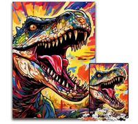 1000 Piece Jigsaw Puzzles for Adults Dinosaur Art Wooden Puzzles High-Difficulty Brain Teaser for Teenagers 50x75CM/19.68x29.52inch
