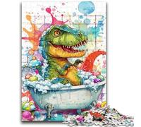 1000 Piece Jigsaw Puzzles for Adults Dinosaur Taking A Bath Puzzles for Adults,Fun Present & Activity for Home,Toy for Rainy Days (50x75cm)