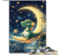 1000 Piece Jigsaw Puzzles for Adults Dinosaurs on The Moon Challenging Puzzles 50X75CM Ideal for Teenagers & Collectors, Travel Gift, Family Activity