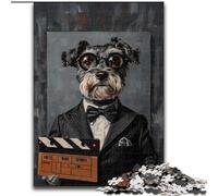1000 Piece Jigsaw Puzzles for Adults Director Schnauzer, Game Toys Every Piece Is Unique - Challenging Family Fun Game for for Age 14 (Size 50x75cm)