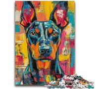 1000 Piece Jigsaw Puzzles for Adults Doberman Pinscher 1000 Pieces for Adults,Brain Intelligence Challenge Addictive Toys for Home Decoration (75x50cm)