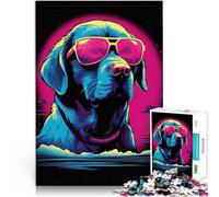 1000 Piece Jigsaw Puzzles for Adults Dog in Miami Vice Style Lernspielzeug eignet sich ideal als Geschenk für die ganze Familie75x50cm