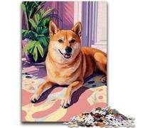 1000 Piece Jigsaw Puzzles for Adults Dog on The Sofa Staycation Kill Time with Fully Interlocking Randomly Shaped Pieces 26x38cm