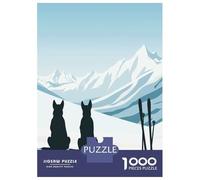 1000 Piece Jigsaw Puzzles for Adults Dog Ski Winter Teenager Puzzles Toy Wall Decor Birthday Present Unique Gifts for Birthday And Christmas 38x26cm/1000pcs