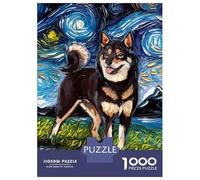 1000 Piece Jigsaw Puzzles for Adults Dog Starry Night Shiba Inu Jigsaws for Adults Brain Teaser Game Stress Reliever for Is Ideal As A Gift 52x38cm/1000pcs
