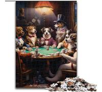 1000 Piece Jigsaw Puzzles for Adults Dogs Playing Poker Jigsaw Family Interactive Game, DIY Home Decor Brain Challenge Gift (size : 26x38cm)