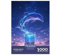 1000 Piece Jigsaw Puzzles for Adults Dolphin Space Adult Puzzles Family Game Presents for Women Birthday And Unique Gifts 52x38cm/1000pcs
