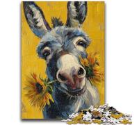 1000 Piece Jigsaw Puzzles for Adults Donkey And Sunflower 1000 Pieces for Teenagers,Educational Games Home Decoration Birthday Present, Gifts, Wall Art (50x75cm)