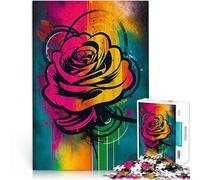 1000 Piece Jigsaw Puzzles for Adults “Doodle rose ” Made of wood,for ages 14 and over Challenging To Complete But Fun And Humorous Difficult Hard Gifts for Women Men 。size:50x75cm