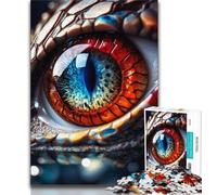 1000 Piece Jigsaw Puzzles for Adults Dragon Eye Red And Blue Puzzles for Teenagers,for Educational Game Challenge Toy Birthday Present, Gifts, Wall Art (size 75x50cm)