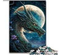 1000 Piece Jigsaw Puzzles for Adults Dragon on The Moon Jigsaw Puzzles 1000 Pieces for Adults Perfect, Educational Toy (Size 26x38cm)