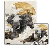 1000 Piece Jigsaw Puzzles for Adults Dramatic Moment Elephant Wooden Puzzles For Family Fun, Suitable for Desktop Decoration for 14+ 50X75CM