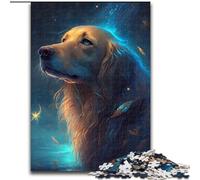 1000 Piece Jigsaw Puzzles for Adults Dreamy Golden Retriever 1000 Piece Jigsaw Puzzles for Adults DIY Home Decor Brain Teaser Game for Teenagers Size 26X38CM
