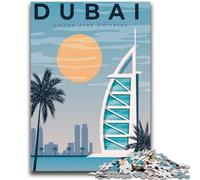 1000 Piece Jigsaw Puzzles for Adults Dubai City UAE Travel 1000 Piece Puzzle,is Ideal As Gifts for The Whole Family Suitable for And 14 (50x75cm)