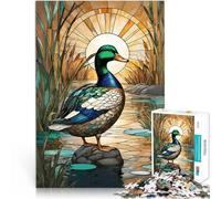 1000 Piece Jigsaw Puzzles for Adults Duck Stained Glass Lernspiele DIY Spielzeug Heimdekoration Spielzeug75x50cm