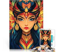 1000 Piece Jigsaw Puzzles for Adults Durga Hindu Goddess Abstract Portrait Schwierig Schwer Wohnkunstdekor38x26cm