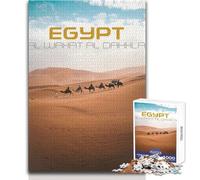 1000 Piece Jigsaw Puzzles for Adults Egypt Desert Camel Ride Brainteaser Family Games Stress Reliever Gift For Birthdays Size 38x26cm