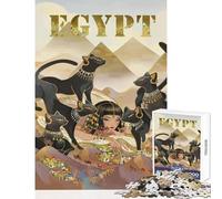 1000 Piece Jigsaw Puzzles for Adults Egyptian Queen with Cats Cozy Fun Family Time at Home Great Christmas Surprise Gifts Choice (50x75cm)