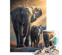1000 Piece Jigsaw Puzzles for Adults Elephant Animal Family for Educational Game Challenging Game Toys Gifts Birthday for The Whole Family (Size 38x52cm)
