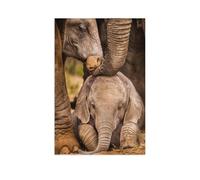 1000 Piece Jigsaw Puzzles for Adults，Elephant calf under the protection of the herd，for Adults And Kids Paper Puzzles Educational PuzzleFamilyGame（38x26cm）-AR97