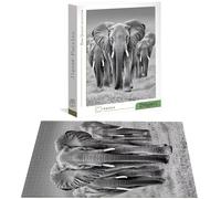 1000 Piece Jigsaw Puzzles for Adults, Elephant Jigsaw Puzzles for Adults, Wooden Puzzle with Gift Box, Animal Jigsaws for Family Educational Games, Unique Gifts for Women/Men, Home Wall Decor H-5090