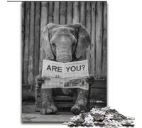 1000 Piece Jigsaw Puzzles for Adults Elephant on The Toilet, Stress Reliever Difficult Challenge Secret Santa Gifts for Age 14 Years Up (Size 26x38cm)