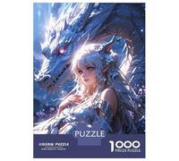 1000 Piece Jigsaw Puzzles for Adults Enchanted Bond Elven Maiden And Mystic Dragon Puzzle for Adults Anti-Stress Toys But Fun And Humorous Birthday And Unique Gifts 70x50cm/1000pcs