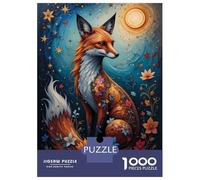 1000 Piece Jigsaw Puzzles for Adults Enchanted Fox with Floral Accents Adult Jigsaw Puzzle Family Games For Family Fun Birthday And Unique Gifts 70x50cm/1000pcs