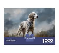 1000 Piece Jigsaw Puzzles for Adults English Setter Dog Portrait Puzzles for Adults Relaxing Games A Work of Art Difficult And Challenge 70x50cm/1000pcs