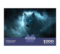 1000 Piece Jigsaw Puzzles for Adults Ethereal Wolf in Blue Nebula Adult Jigsaw Hands-on Game Analysis And Logic Parent-child Interaction 70x50cm/1000pcs