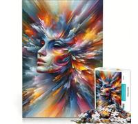 1000 Piece Jigsaw Puzzles for Adults Euphoria Dynamic Artistic Woman, Practical Game, Improve Memory, Deal As Gifts for The Whole Family 38x52cm