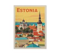 1000 Piece Jigsaw Puzzles for Adults，Europe, Estonia，Classic Puzzle Difficult Puzzle Fun Creative DIY Toys Gifts for Girls and Boys, Family Games-BM41-38x52cm