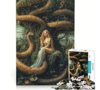 1000 Piece Jigsaw Puzzles for Adults Eve And Serpent in Eden Garden Allegory, Practical Game, Improve Memory, Deal As Gifts for The Whole Family 50x75cm