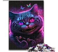 1000 Piece Jigsaw Puzzles for Adults Evil Cat Wooden Jigsaw Puzzles for Adults Christmas Halloween Mother's Day New Year Easter Gift (Size 50x75cm)